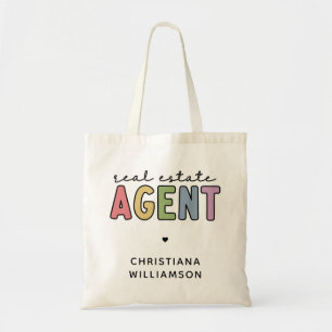 Bolsa Tote Agente de Imóveis de Nome Personalizado Presente