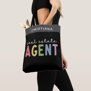 Bolsa Tote Agente de Imóveis de Nome Personalizado Presente