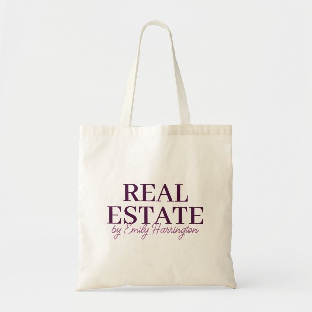 Bolsa Tote Agente Imobiliário Ameixa Moderna (Frente)