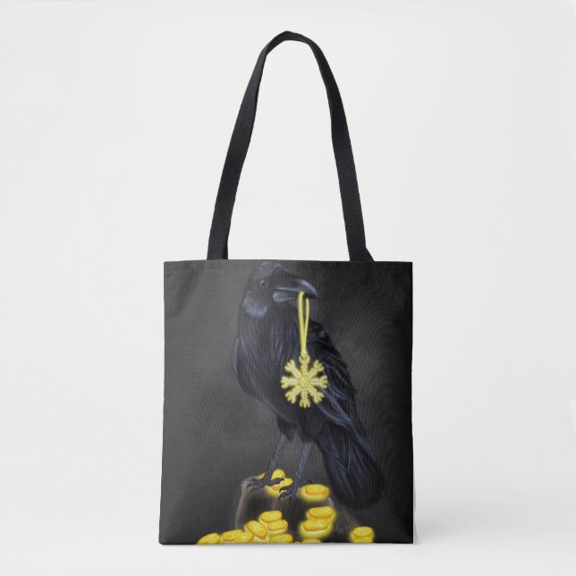 Bolsa Tote "Agishjalmur Magic on Black Stone" (Frente)