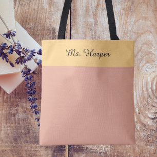 Bolsa Tote Agradecimento ao Professor Colorblock de Aquarela