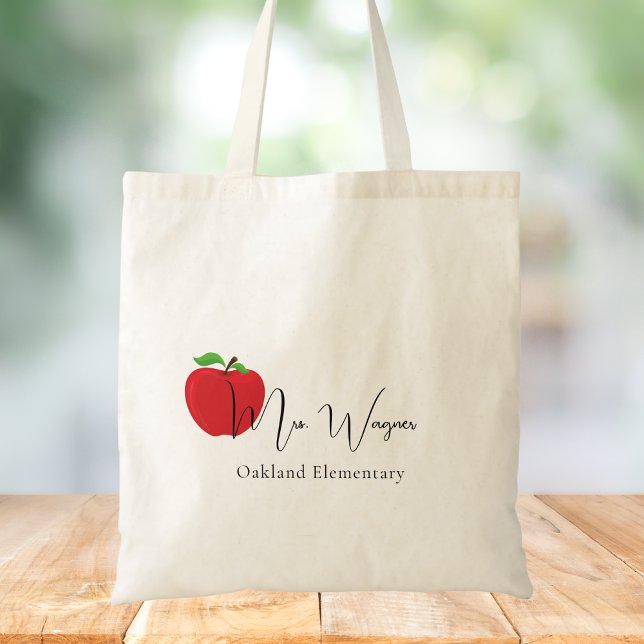 Bolsa Tote Agradecimento ao Professor Obrigado Professor Maçã (Criador carregado)
