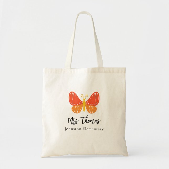 Bolsa Tote Agradecimento Moderno ao Professor Obrigado (Frente)