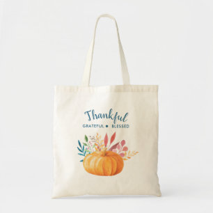 Bolsa Tote Agradeço a sua benção com a Abóbora Laranja