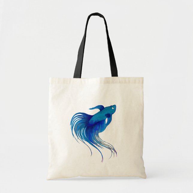 Bolsa Tote Água Azul Betta Fish (Frente)