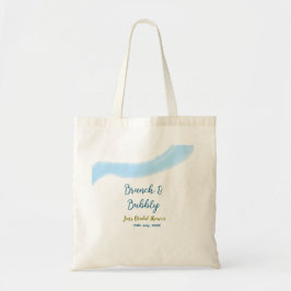Bolsa Tote Água azul dourada colorida e chá de noiva brunch
