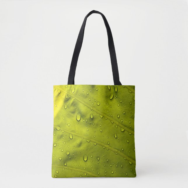 Bolsa Tote Água cai na folha verde (Frente)