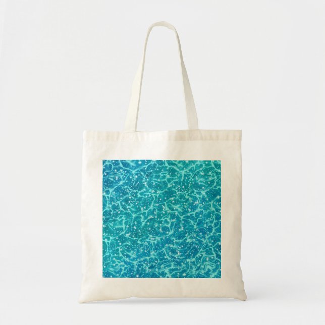 Bolsa Tote Água do mar azul com faíscas (Frente)