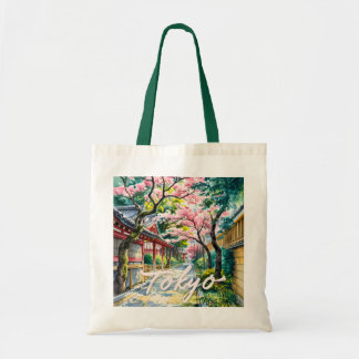 Bolsa Tote Água-forte Flor de Cerejeira de Tóquio Japão Tradi