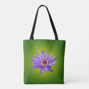 Bolsa Tote Água Lily Flower Pond Aquático Púrpura Água Bloque