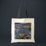 Bolsa Tote Água Lily Pond, Monet<br><div class="desc">Oscar-Claude Monet (14 de novembro de 1840 - 5 de dezembro de 1926) era pintor francês, fundador da pintura impressionista francesa e o praticante mais consistente e prolífico da filosofia do movimento de expressar as suas percepções antes da natureza, especialmente quando aplicada à pintura da paisagem aérea. O termo "Impressionismo"...</div>