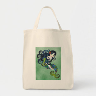 Bolsa Tote água-marinha, a sereia adolescente