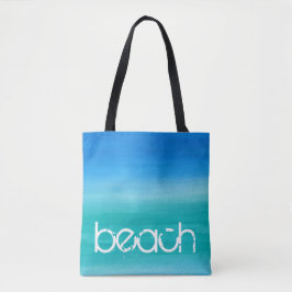 Bolsa Tote Água-marinha Aquarela Oceano Azul Verde