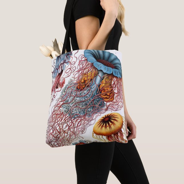 Bolsa Tote Água-viva Vintage por Ernst Haeckel, Discomedusae (Close Up)