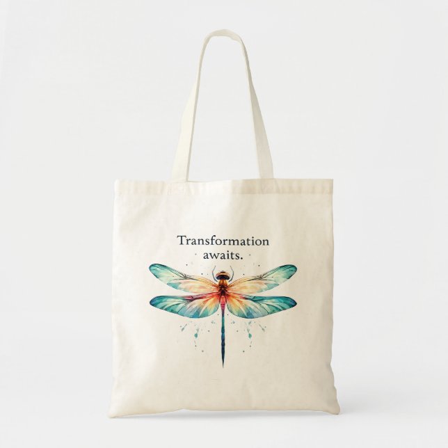 Bolsa Tote Aguardações de Transformação - Dragonfly Colorida (Frente)