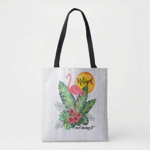 Bolsa Tote Aguarela aposentada do flamingo