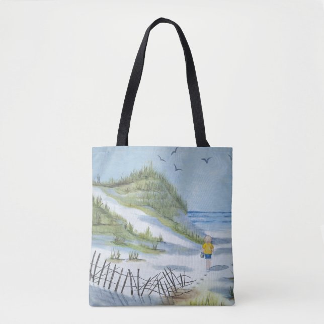 Bolsa Tote Aguarela da praia (Frente)