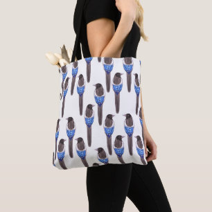 Bolsa Tote Aguarela do magpie faturado preto ou do magpie