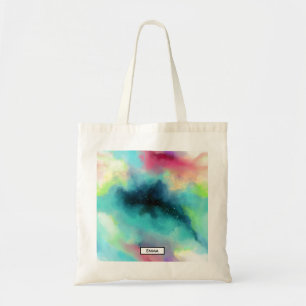 Bolsa Tote Aguarela verde & vermelha moderna da nebulosa do