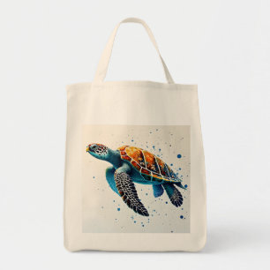 Bolsa Tote Águas Calmas: Celebrar Tartarugas do Mar com ocean