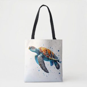 Bolsa Tote Águas Calmas: Celebrar Tartarugas do Mar com ocean