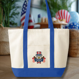 Bolsa Tote Águia Americana Patriótica Feliz 250º Aniversário