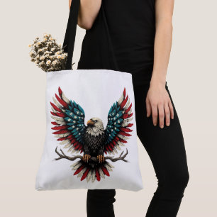 Bolsa Tote Águia-careca americana/patriótica russa