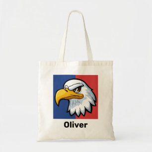 Bolsa Tote Águia de Desenho Animado Patriótico Personalizado