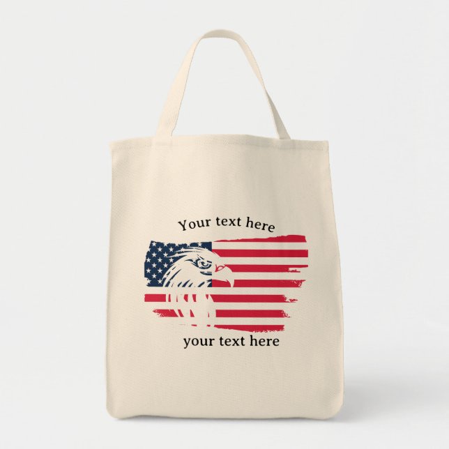 Bolsa Tote águia e bandeira (Frente)