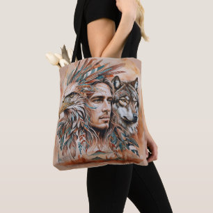 Bolsa Tote Águia - Homem - Lobo - Marca d'água 1 - Diversão F