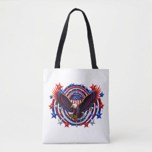 Bolsa Tote Águia Patriótica Explode – Vermelho Branco & Azul