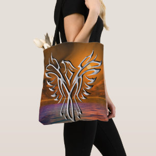 Bolsa Tote águia prateada