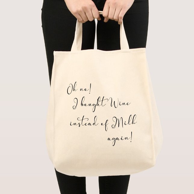 Bolsa Tote Ah não! Saco de Compras com Letra Divertida Vinho  (Criador carregado)