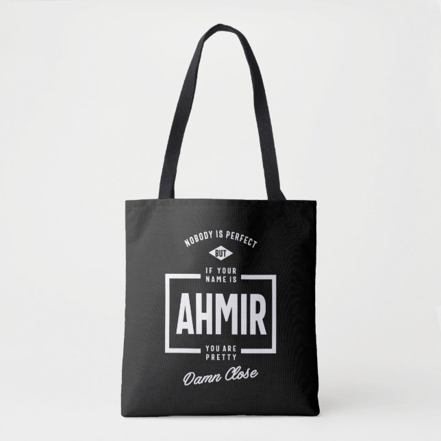 Bolsa Tote Ahmir Personalizado Nome Aniversário Presente (Frente)