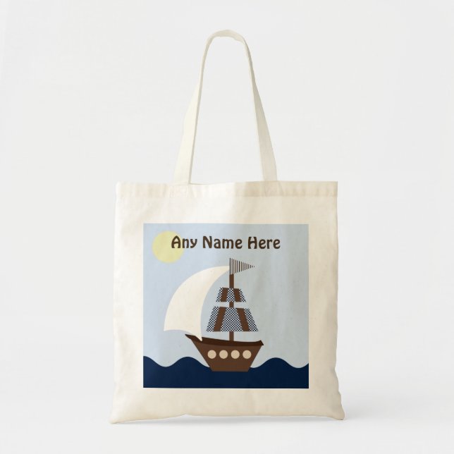 Bolsa Tote Ahoy Mate Personalizado/Náutico/Sailboat Tote Bag (Frente)