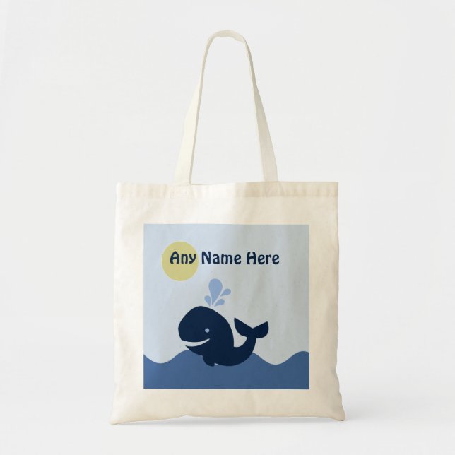 Bolsa Tote Ahoy Mate/Whale/Sailboat Tote Bag Personalizado (Frente)