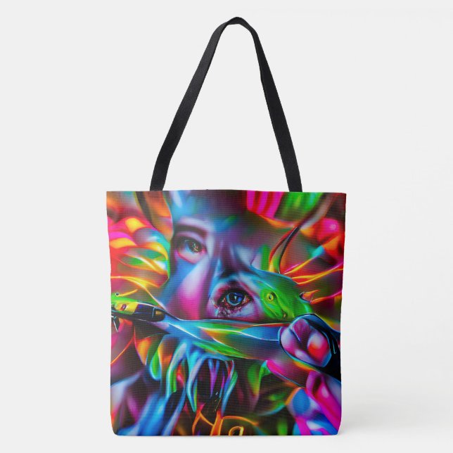 Bolsa Tote Aichmofobia: Arte Surreal Viva (Frente)