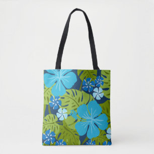 Bolsa Tote Ailani Havaiano Hibisco Tropical-Reversível Praia