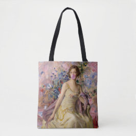 Bolsa Tote Ailsa Villard Flores Chiclete Rosa Bolha
