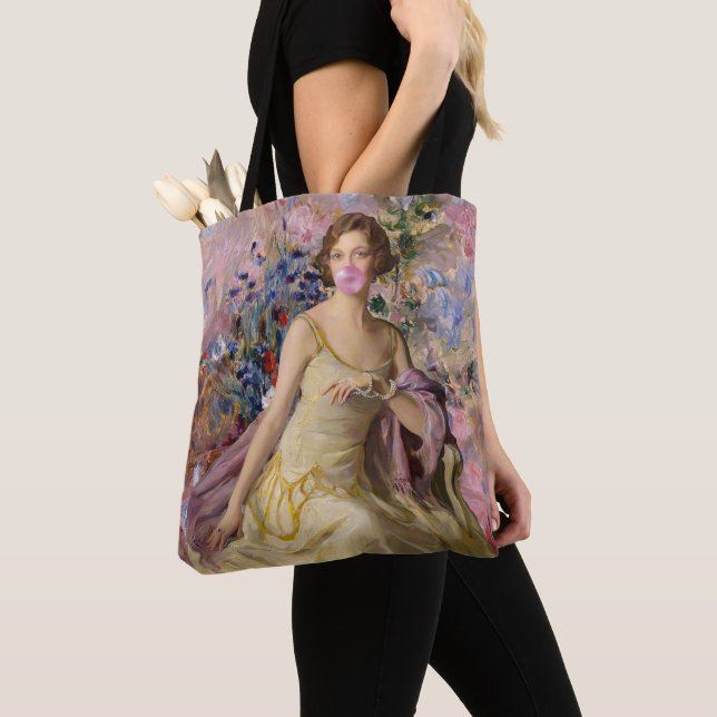 Bolsa Tote Ailsa Villard Flores Chiclete Rosa Bolha (Close Up)