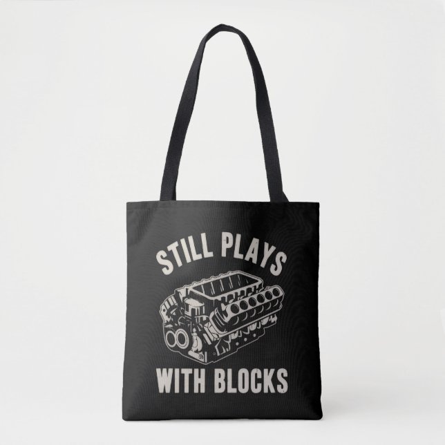 Bolsa Tote Ainda Brinca com Blocos Divertido Mecânico de Carr (Frente)