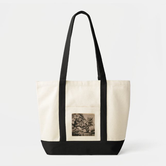 Bolsa Tote Ainda vida com fruta, 1860 (foto do sepia) (Frente)