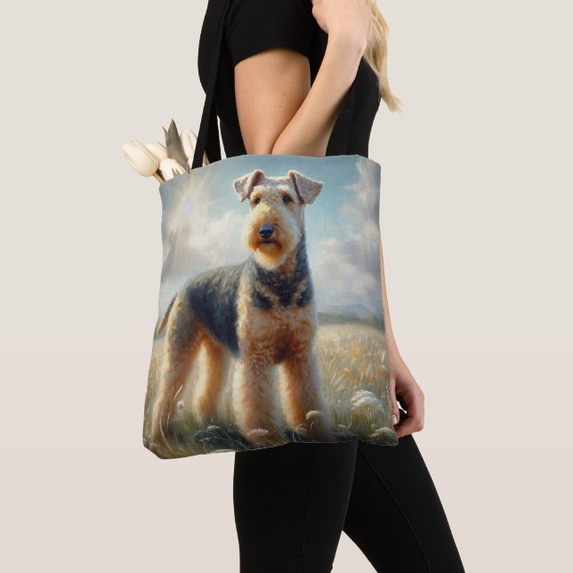 Bolsa Tote Airedale Terrier (Close Up)