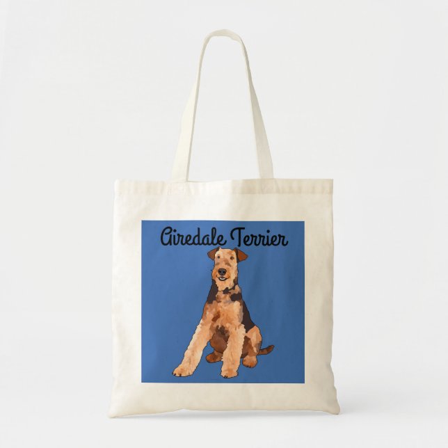 Bolsa Tote Airedale Terrier ilustrou a sacola (Frente)