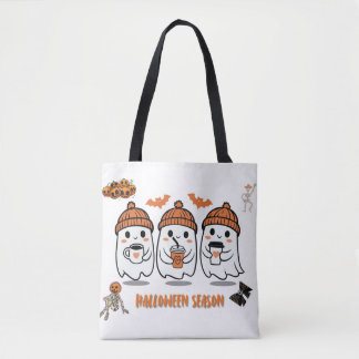 Bolsa Tote aison Halloween – fantômes café mignons