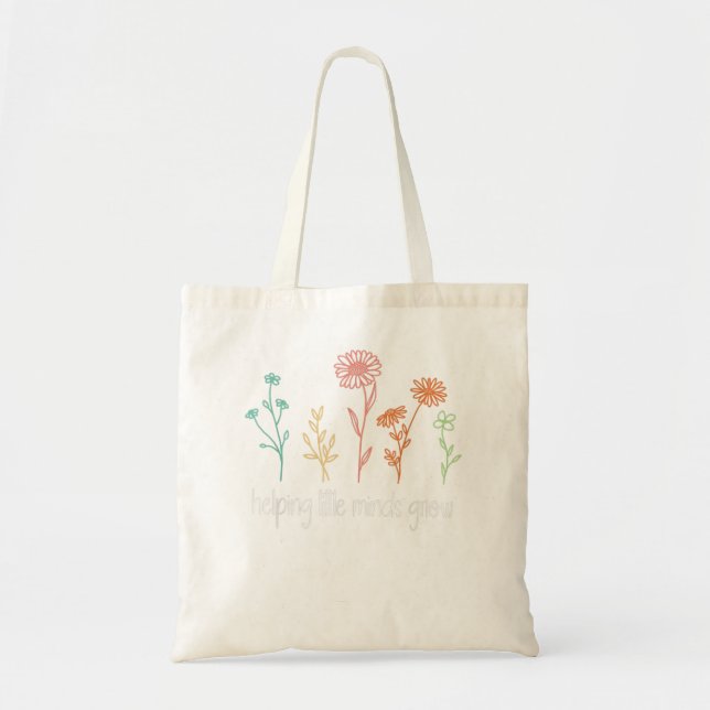 Bolsa Tote Ajudando as pequenas mentes a cultivar flores silv (Frente)