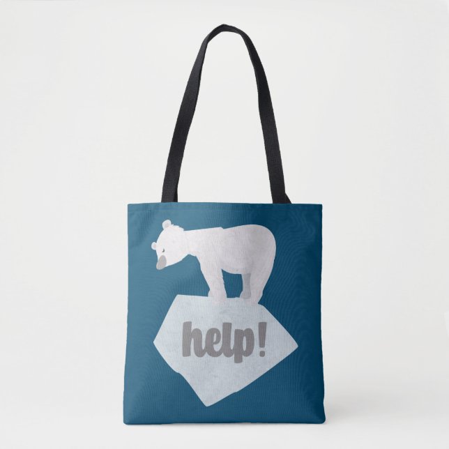 Bolsa Tote Ajude o Urso Polar (Frente)