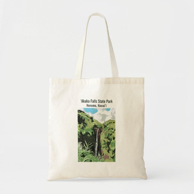 Bolsa Tote Akaka Falls Hawaii Waterfall Tropical Landscape  (Frente)