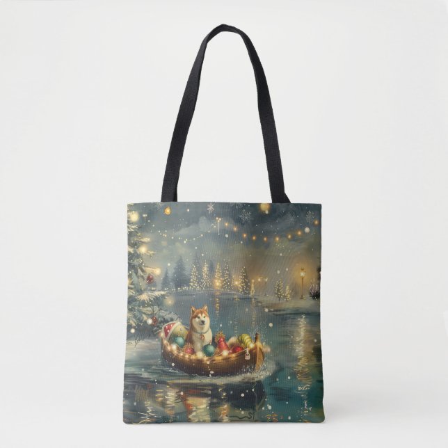 Bolsa Tote Akita Christmas Festiage Voyage (Frente)