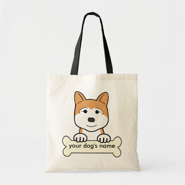 Bolsa Tote Akita personalizado (Frente)